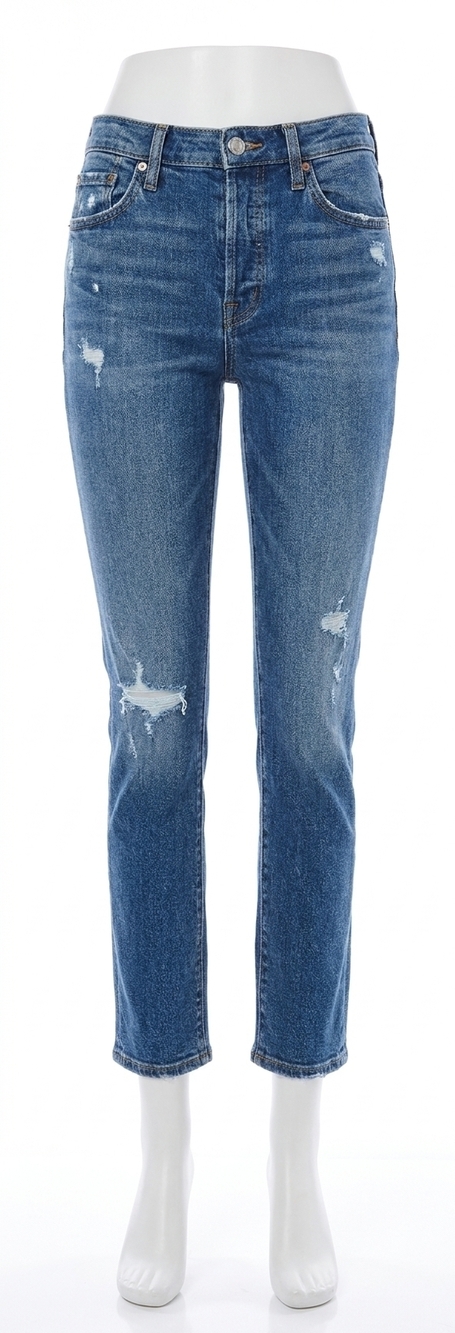 NEW GOOD AMERICAN good straight split pocket jeans in indigo